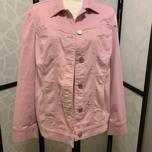 Chico’s Pink Denim Jacket Size 2